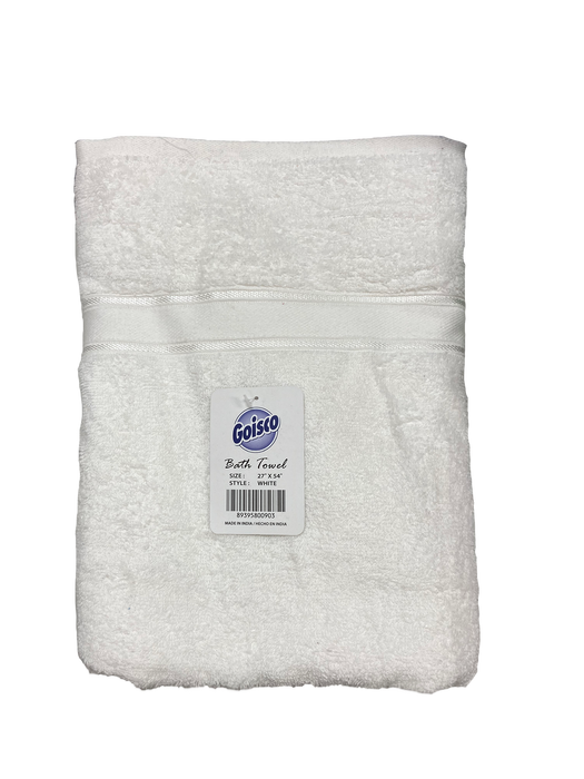 Goisco Bath Towel, White, 27 x 54 in