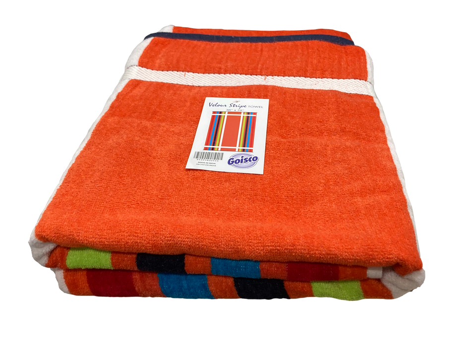 Goisco Velour Stripe Towel, Model #933, 36 x 70 in
