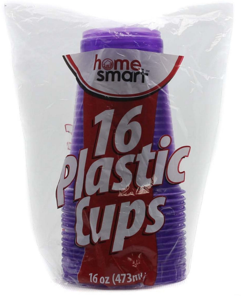 Home Smart Plastic Cups Purple, 16 x16oz