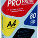 Pro Print A4 Multi-Use Premium Paper 80GSM, 210 x 297 mm (Box of 5 for FL 41.99), 500 sheets