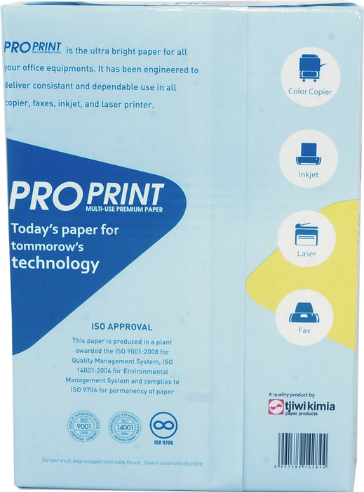 Pro Print A4 Multi-Use Premium Paper 80GSM, 210 x 297 mm (Box of 5 for FL 41.99), 500 sheets