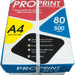 Pro Print A4 Multi-Use Premium Paper 80GSM, 210 x 297 mm (Box of 5 for FL 41.99), 500 sheets