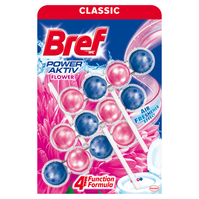 Bref WC Power Aktiv Toilet Cleaner, Flower Scent , 3 x 50 gr