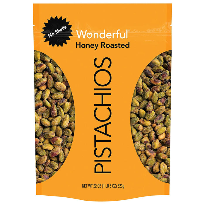 Wonderful No Shells Honey Roasted Pistachios, 623 gr (22 oz)