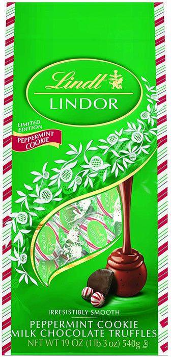 Lindt Lindor Peppermint Cookie Milk Chocolate Truffles, 19 oz