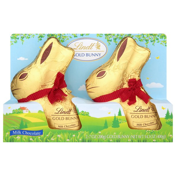 Lindt Milk Chocolates Gold Bunny Easter Candy Duo, 2-Pack , 2 x 7 oz