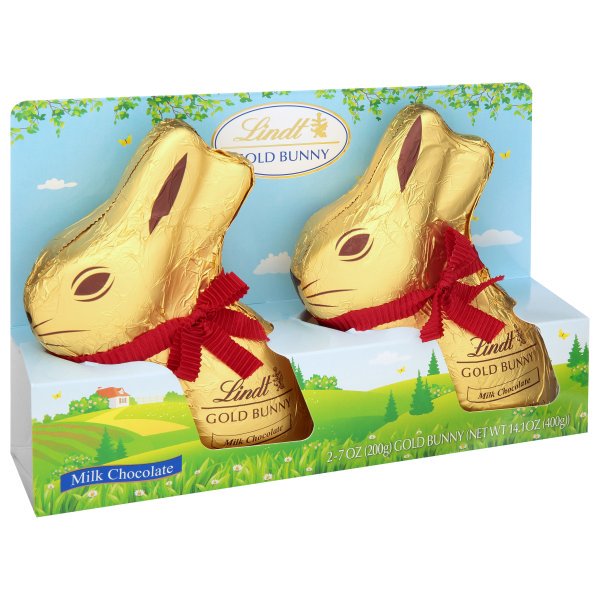 Lindt Milk Chocolates Gold Bunny Easter Candy Duo, 2-Pack , 2 x 7 oz