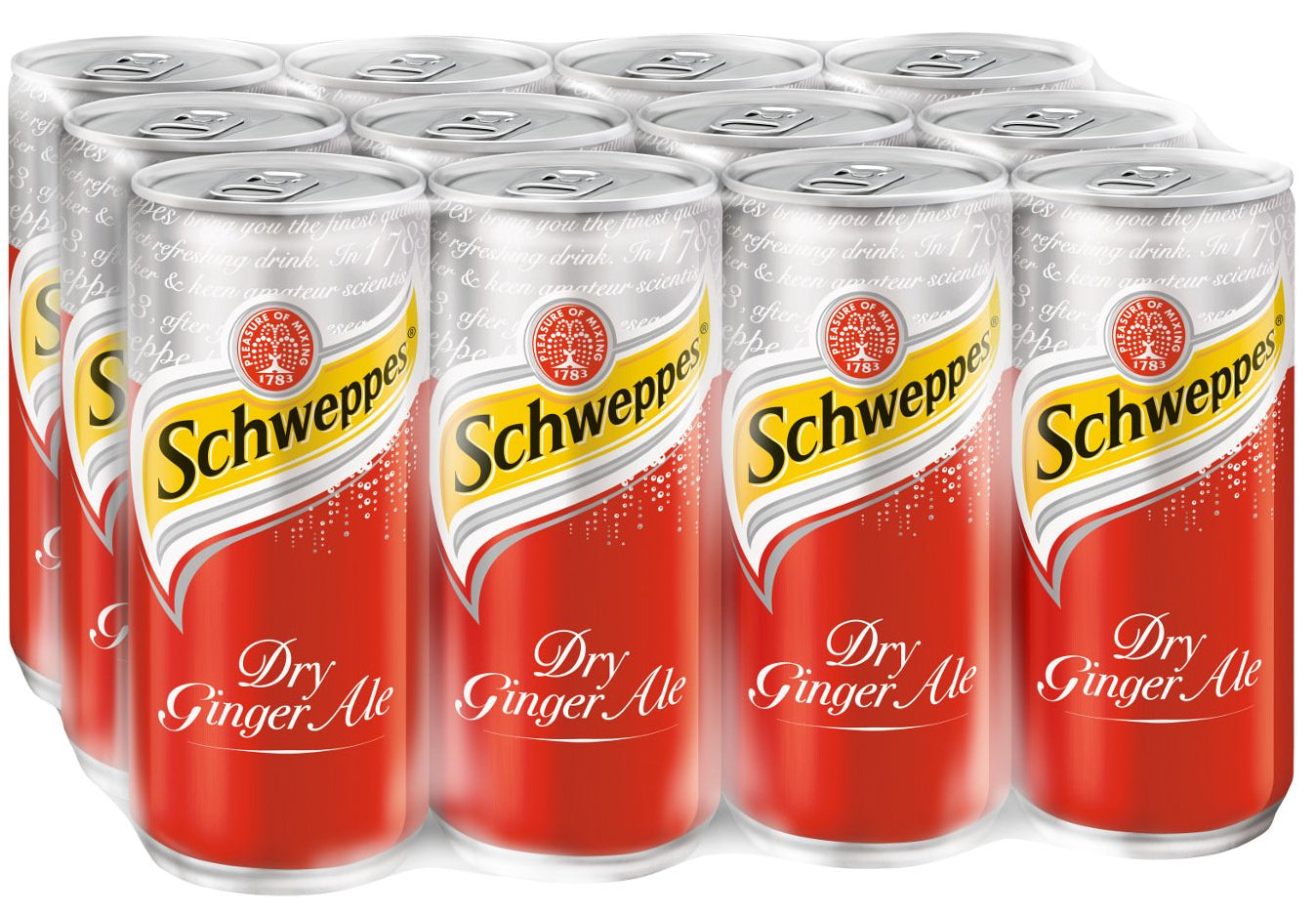 Schweppes Dry Ginger Ale Cans, 12-Pack, 12 x 320 ml