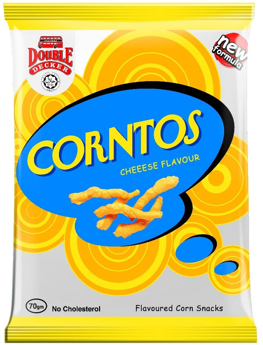 Double Decker Corntos Cheese Corn Snacks, 70 gr