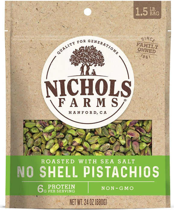 Nichols Farms Roasted Salted California Pistachios Kernels, 24 oz