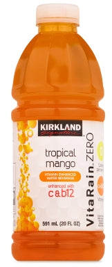 Kirkland Vita Rain Zero Drink, Tropical Mango Flavor , 20 oz