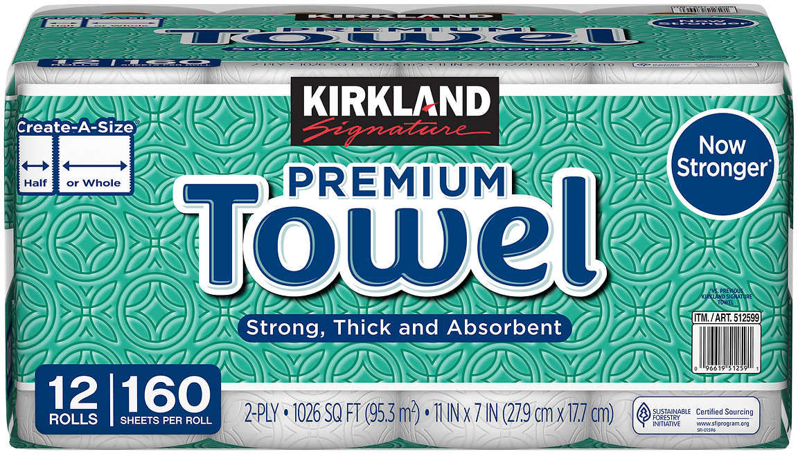 Kirkland Signature Premium Paper Towels, 12 ct