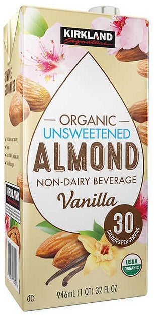 Kirkland Organic Unsweetened Vanilla Almond Milk , 32 oz