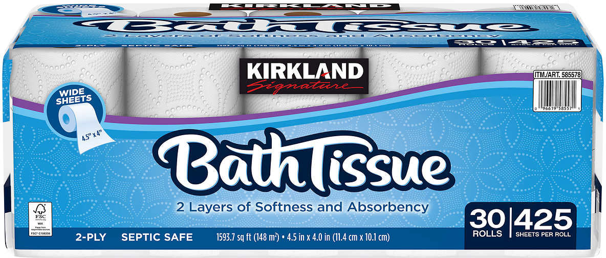 Kirkland Signature Bath Tissue 2-Ply , 30 ct