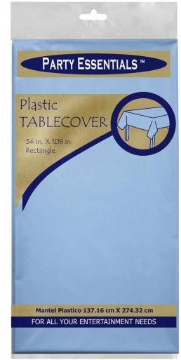 Party Essentials Rectangular Table Cover, Light Blue, 137.16 x 274.32 cm (54 x 108 inch)
