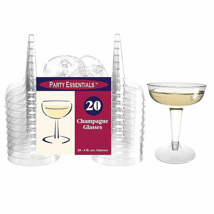 Party Essentials Champagne Disposable Glasses , 20 pcs