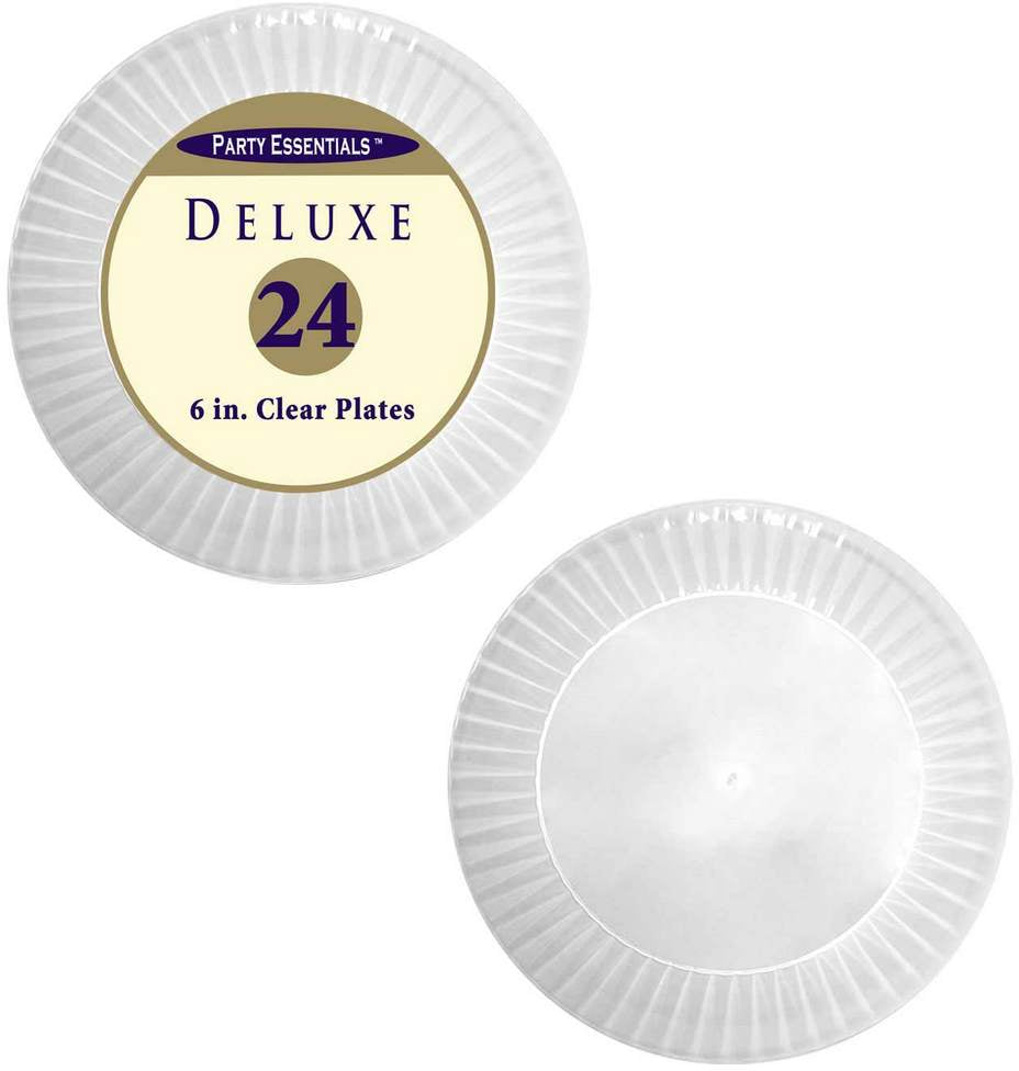Party Essentials Deluxe Clear Plates, 6 inch, 24 ct