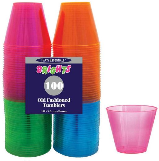 Party Essentials Brights Tumblers, 9 oz, 100 ct