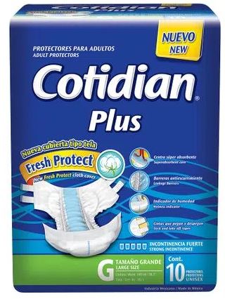 Cotidian Plus Adult Diapers Protector, Large Size, 10 pcs