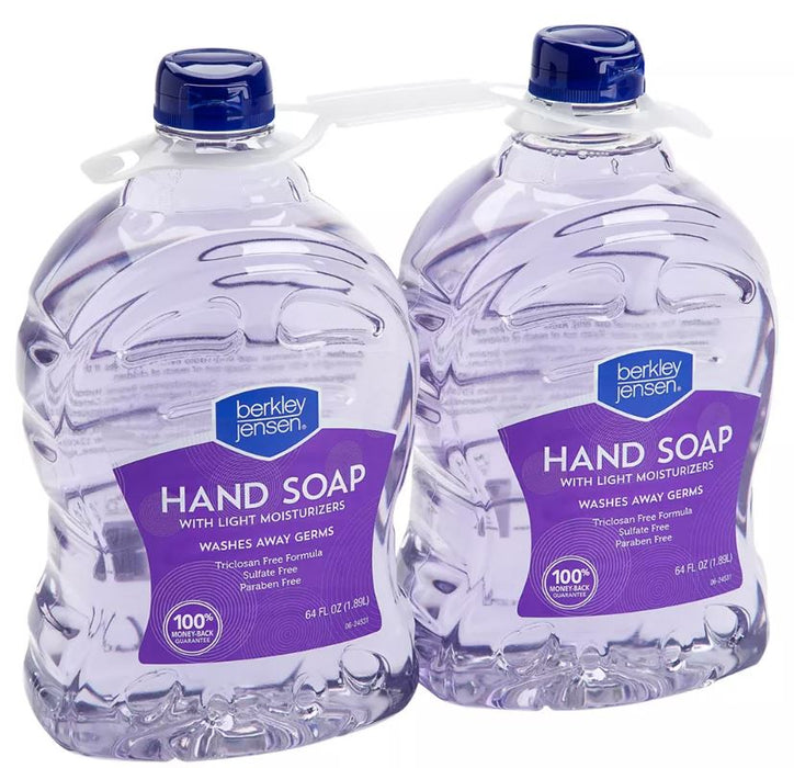 Berkley Jensen Liquid Hand Soap With Light Moisturizers, 2-Pack , 2 x 64 oz