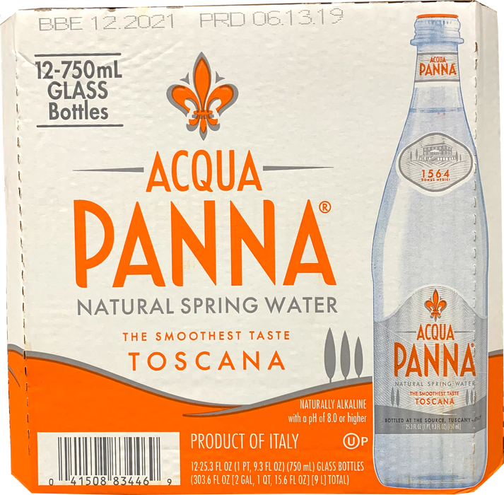 Acqua Panna Natural Spring Water, 12-Pack, 12 x 750 ml