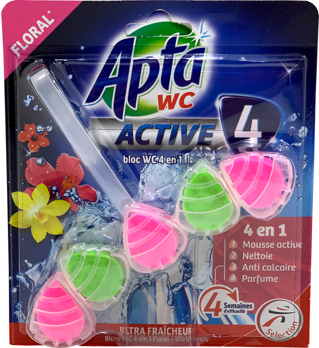 Apta WC Active Toilet Cleaners, Floral Scent, 1 ct