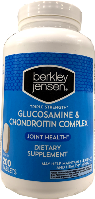 Berkley Jensen Glucosamine & Chondrotin Complex Dietary Supplement, 200 ct