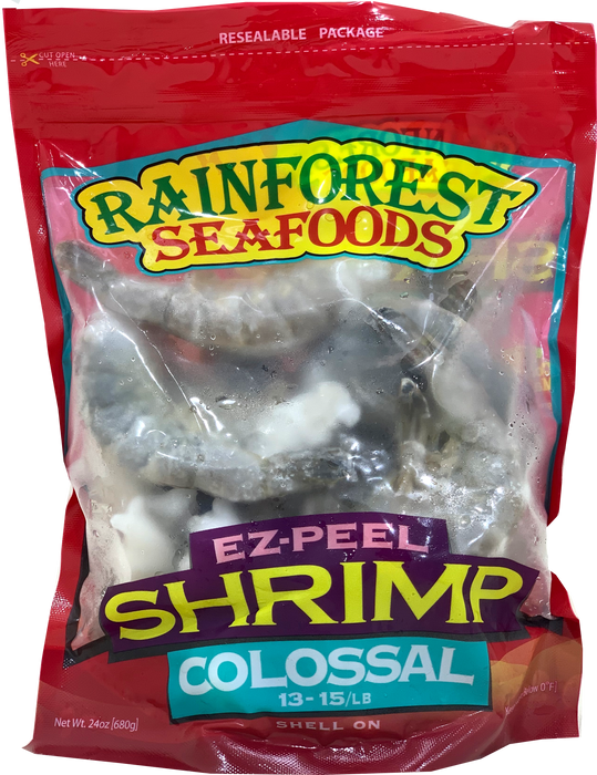 Rainforest Seafoods EZ-Peel Shrimp Colossal, 680 g