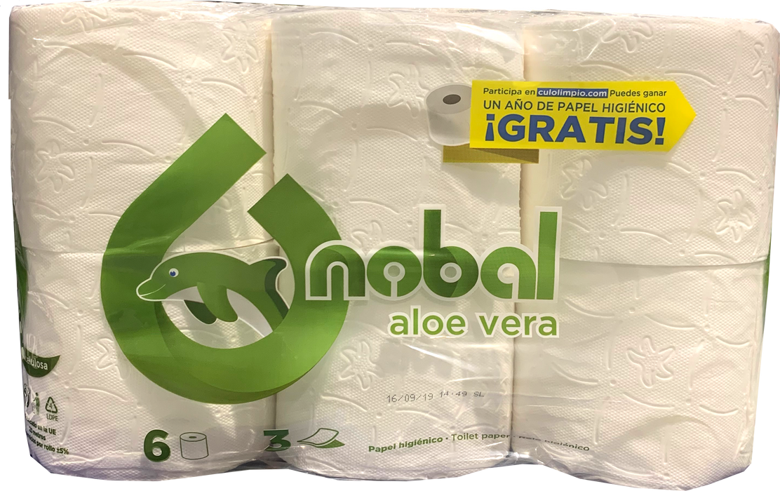 Nobal Aloe Vera Toilet Paper, 6 ct