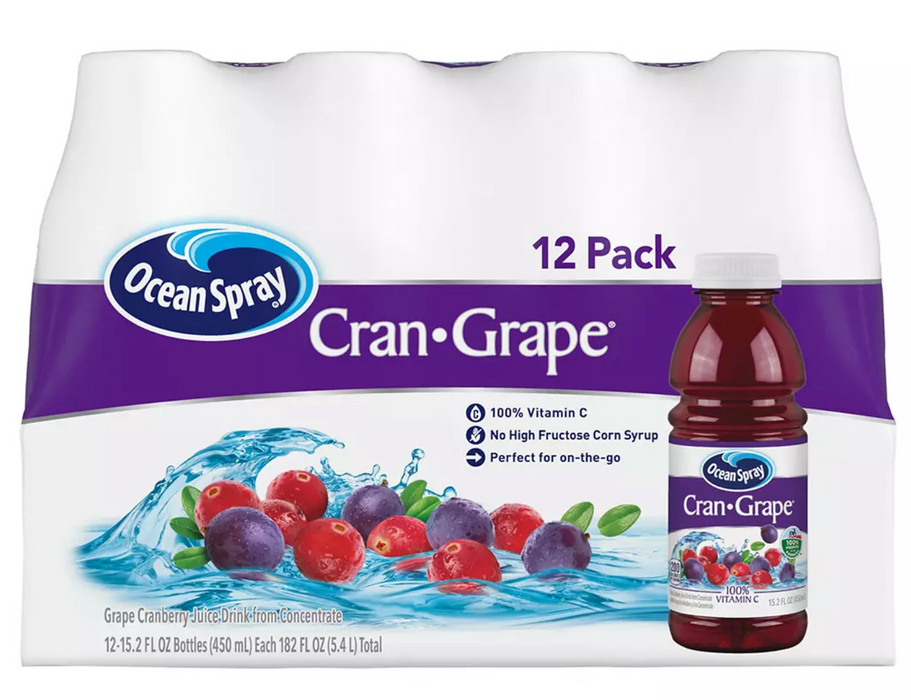Ocean Spray Cran Grape, 12-Pack, 12 x 15.2 oz