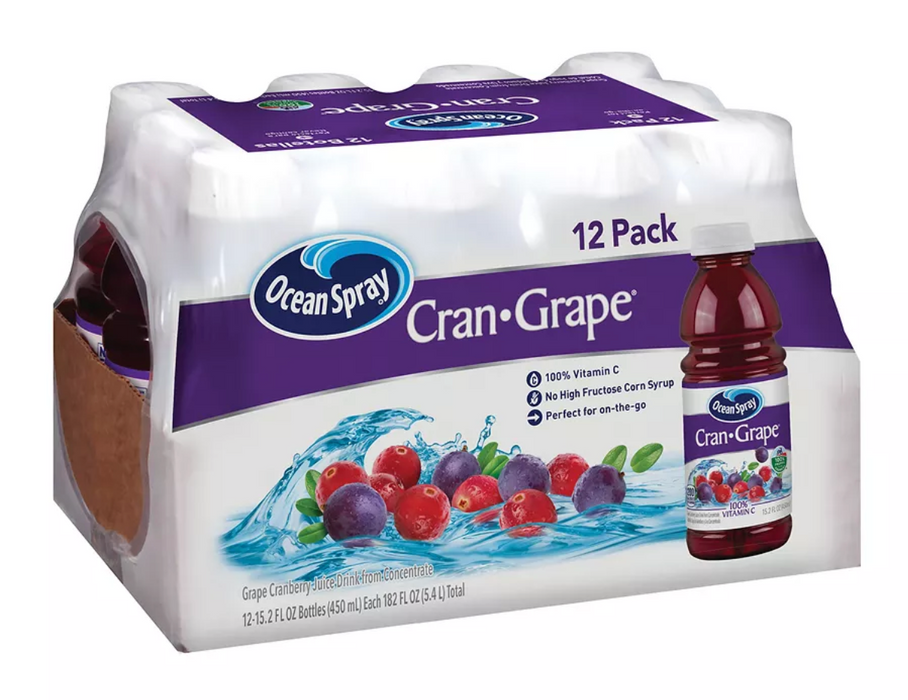 Ocean Spray Cran Grape, 12-Pack, 12 x 15.2 oz