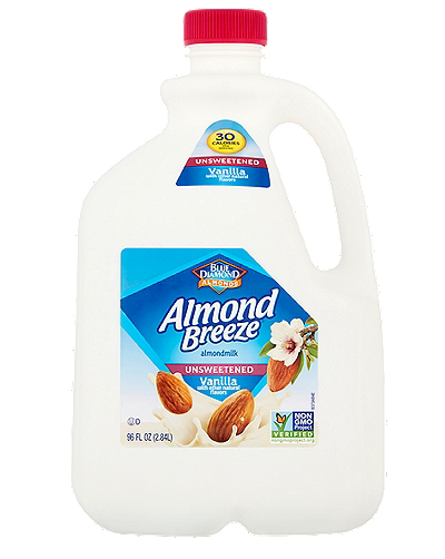 Blue Diamond Almond Breeze Unsweeted Vanilla Milk , 96 oz