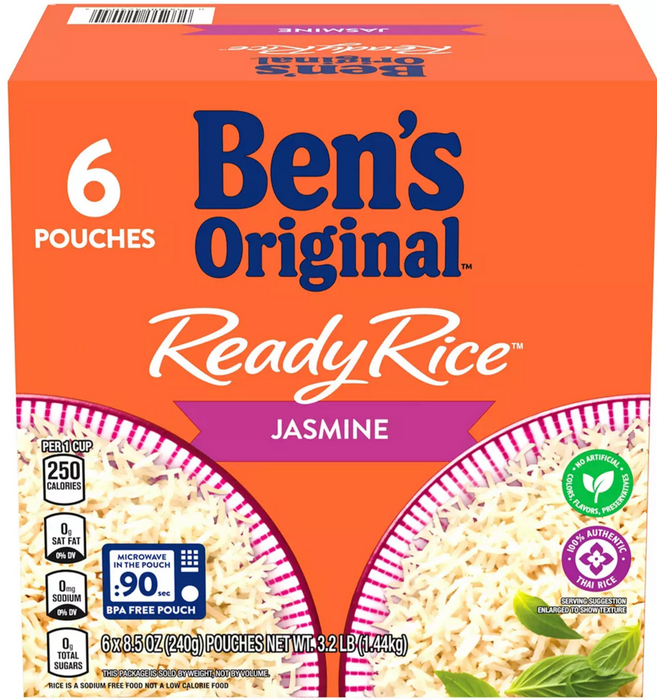 Ben's Original Ready Jasmine Rice, 6-Pack , 6 x 8.5 oz