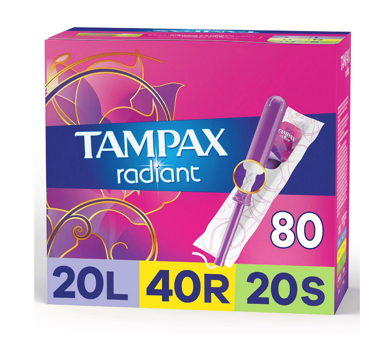 Tampax Radiant Tampons , 80 ct —