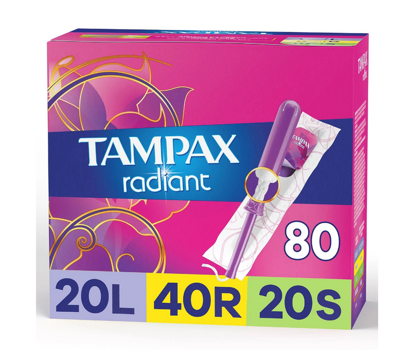 Tampax Radiant Tampons , 80 ct