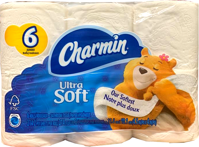 Charmin Ultra Soft Toilet Paper, 214 2-Ply, 6 ct