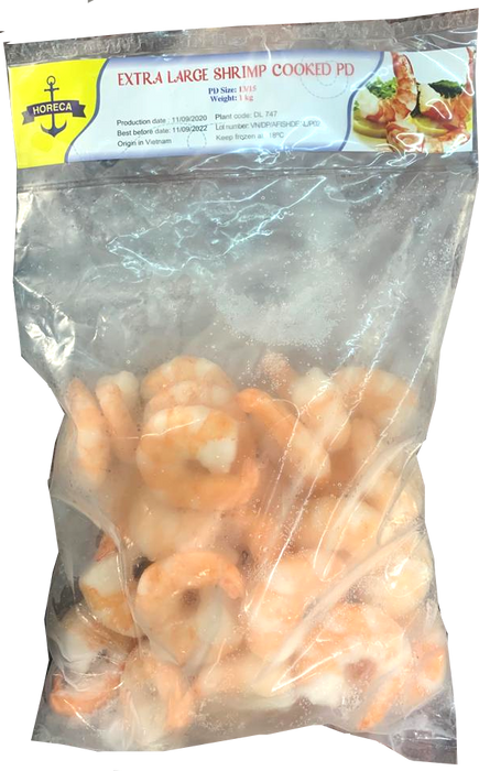 Horeca Extra Large Cooked Shrimp, PDTO 13-15, 1 kg
