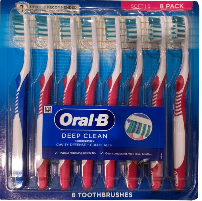 Oral B Deep Clean Soft Small Toothbrushes , 8 ct