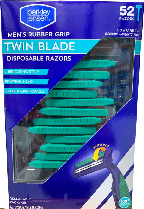 Berkley Jensen Twin Blade Disposable Razors , 52 ct