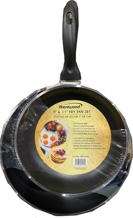 Brentwood Fry Pan Set, 9 Inch & 11 Inch, 2 pcs