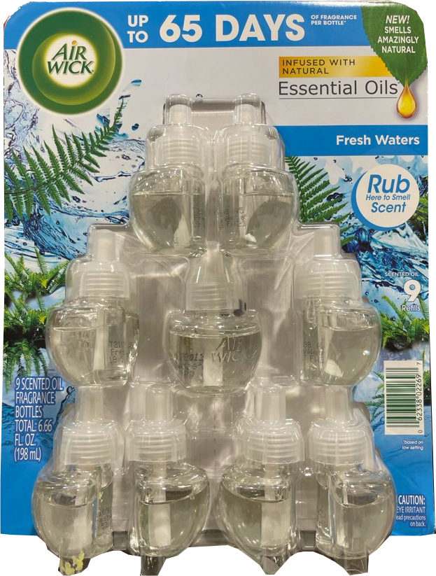 Air Wick Essential Oils Refills, Fresh Water Scent , 9 pcs —