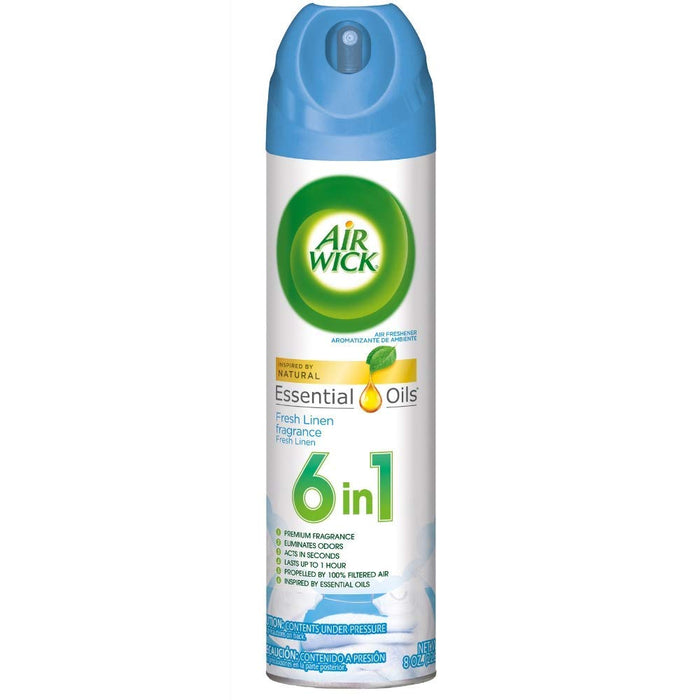 Air Wick 6 in 1 Air Freshener, Essential oils, Fresh Linen, 8 oz