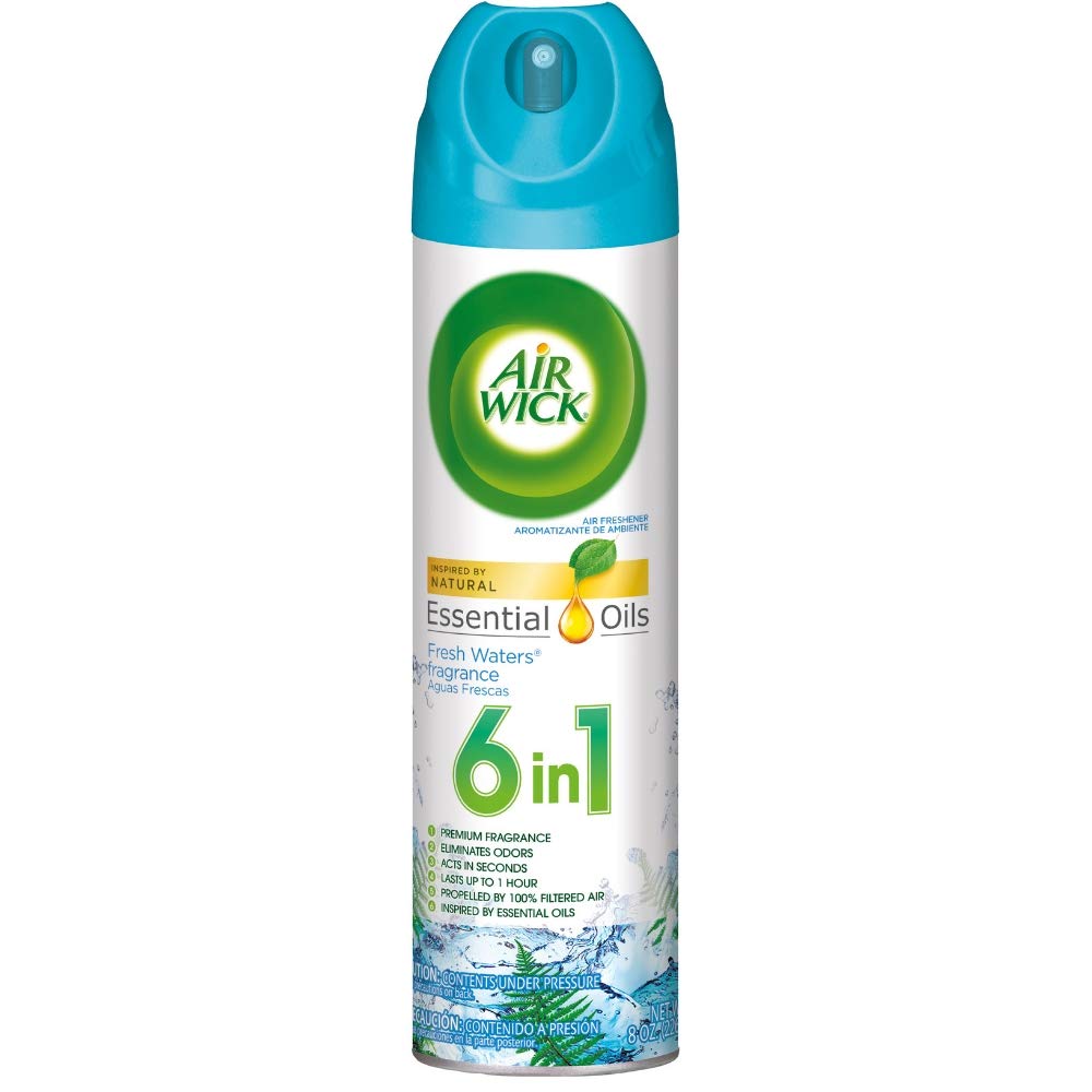 Air Wick 6 in 1 Air Freshener, Essential oils, Fresh Waters, 8 oz