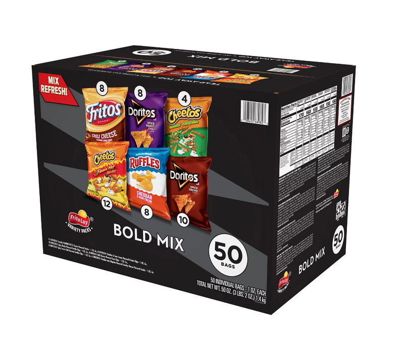 Frito-Lay Bold Mix Chips, Variety Pack , 50 ct