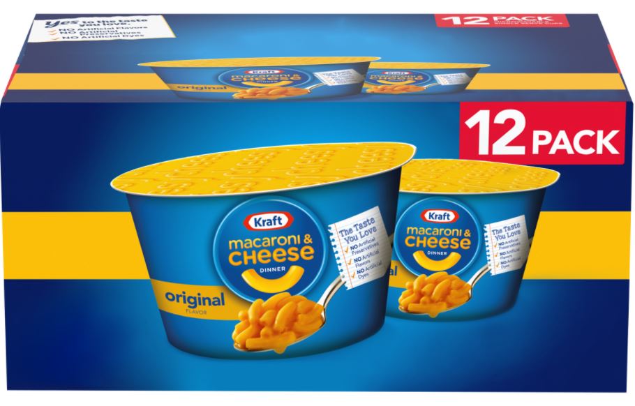 Kraft Original Macaroni & Cheese Easy Microwavable Dinner, Value Pack, 12 x 2.05 oz