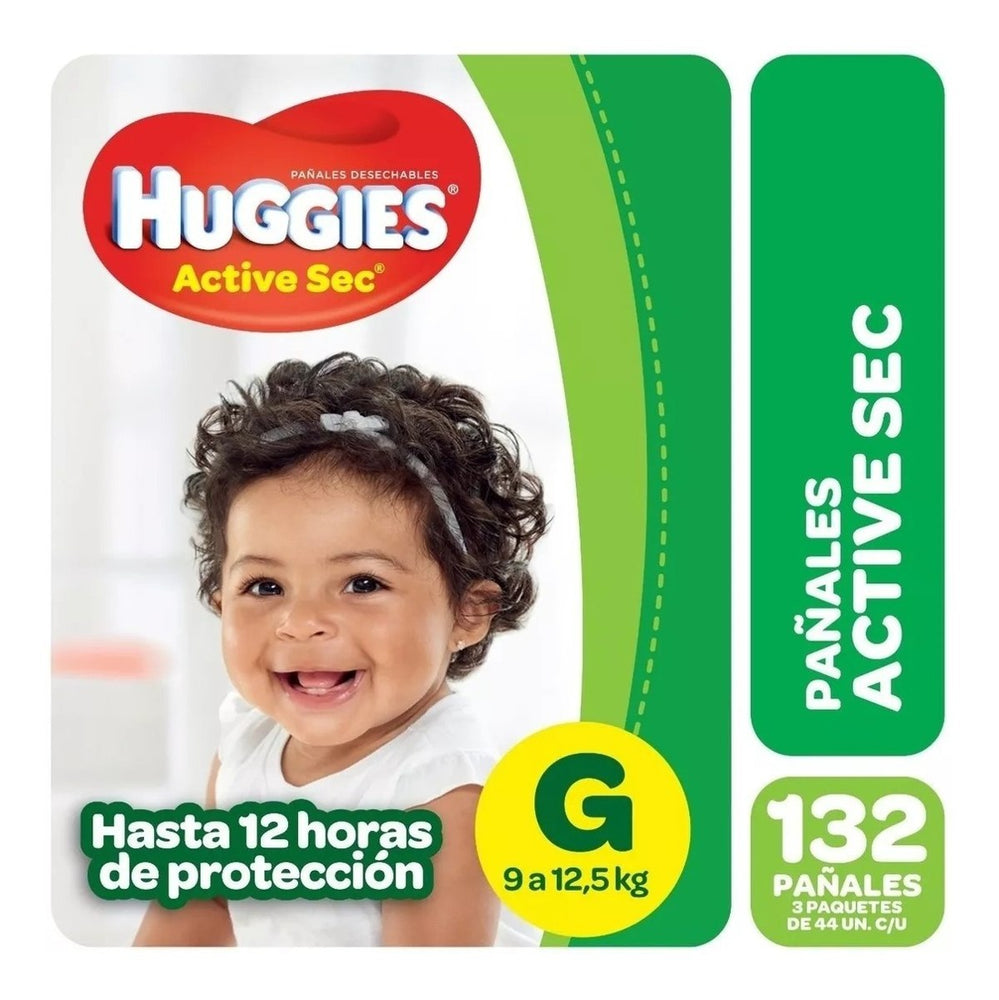 Huggies Active Sec Diapers Size 3, 9-12.5 kg, 132 ct